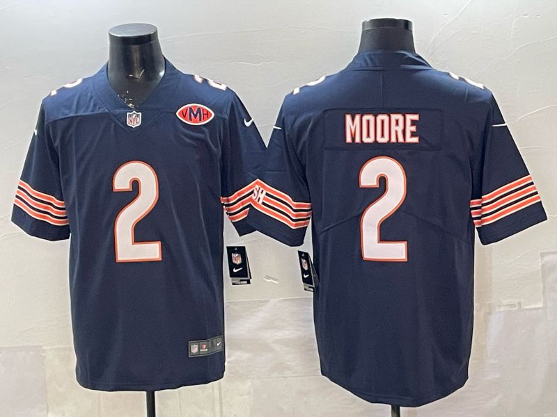 Men Chicago Bears #2 Moore Blue 2th generations 2026 Nike Limited NFL Jersey style 114->chicago bears->NFL Jersey